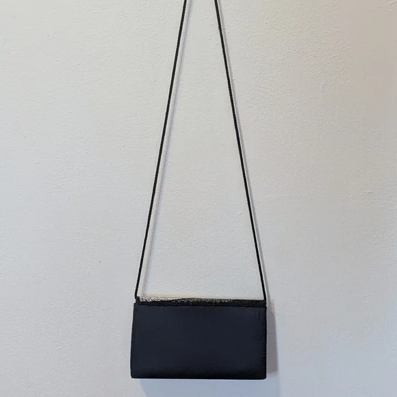 70s-80s Elegant Black and Silver Beaded Evening Bag/Clutch - Picture 4 of 8